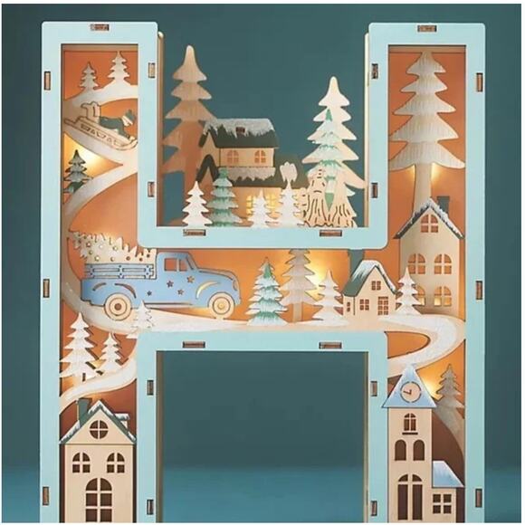 Anthropologie Monogram Wonderland Light-Up Scene Letter H - Picture 1 of 3